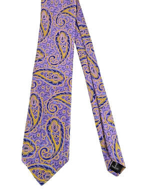 Robert Talbott Carmel Vibrant Silk Neck Tie Pink Purple Gold Paisley Hand Sewn